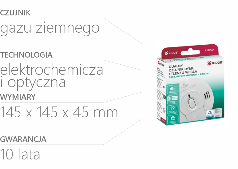 Czujnik czadu i dymu K10SCO