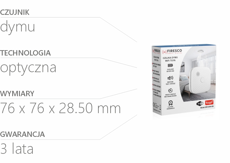 Czujnik dymu ZR153SW-CB