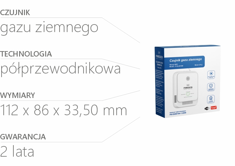 Czujnik gazu ziemnego JT-ZL2010W